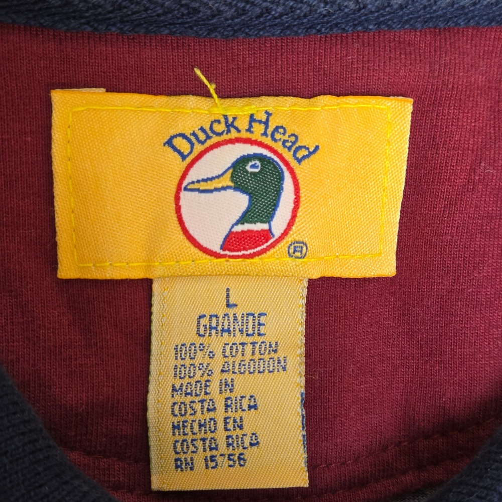 Vintage Duck Head Plaid Long Sleeve Polo Shirt Men's Large Cotton Costa Rica - Picture 3 of 9